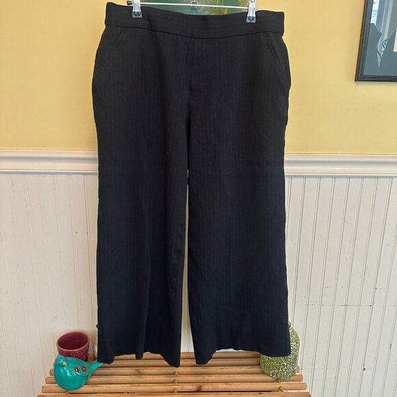 Spanx Womens Blue Wide-Leg Pinstripe Pants XL - Picture 1 of 8